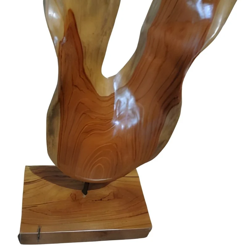 Design Teakholz Skulptur CULTURA 70cm Deko-Objekt natural Handmade
