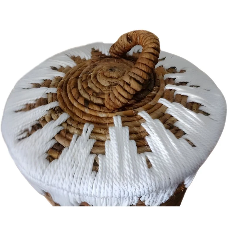 Natur Korb RUSH 65cm rund Binsen geflochten natural Handmade