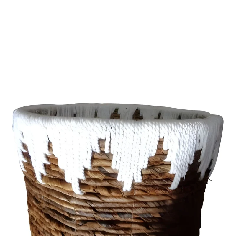 Natur Korb RUSH 65cm rund Binsen geflochten natural Handmade