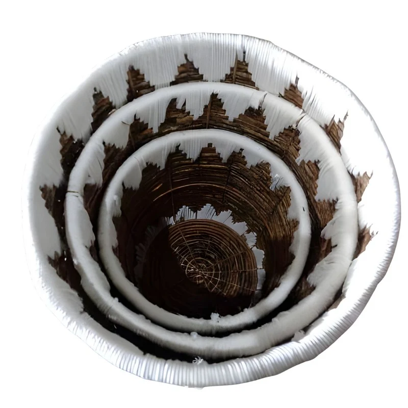 Natur Korb RUSH 45cm rund Binsen geflochten natural Handmade