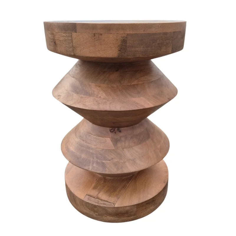 Massivholz Beistelltisch KITAR-C 50cm Mangoholz natural Handmade