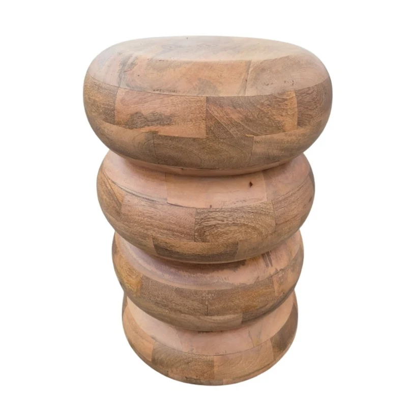 Massivholz Beistelltisch KITAR-A 50cm Mangoholz natural Handmade