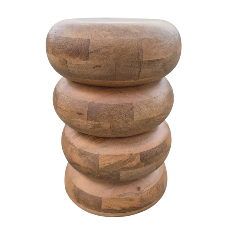 Massivholz Beistelltisch KITAR-A 50cm Mangoholz natural Handmade