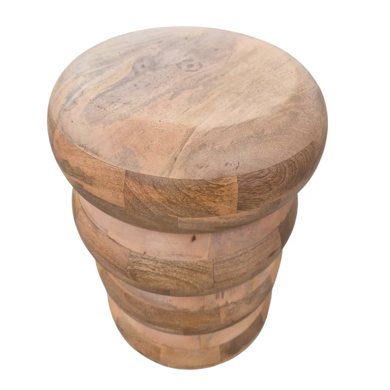 Massivholz Beistelltisch KITAR-A 50cm Mangoholz natural Handmade