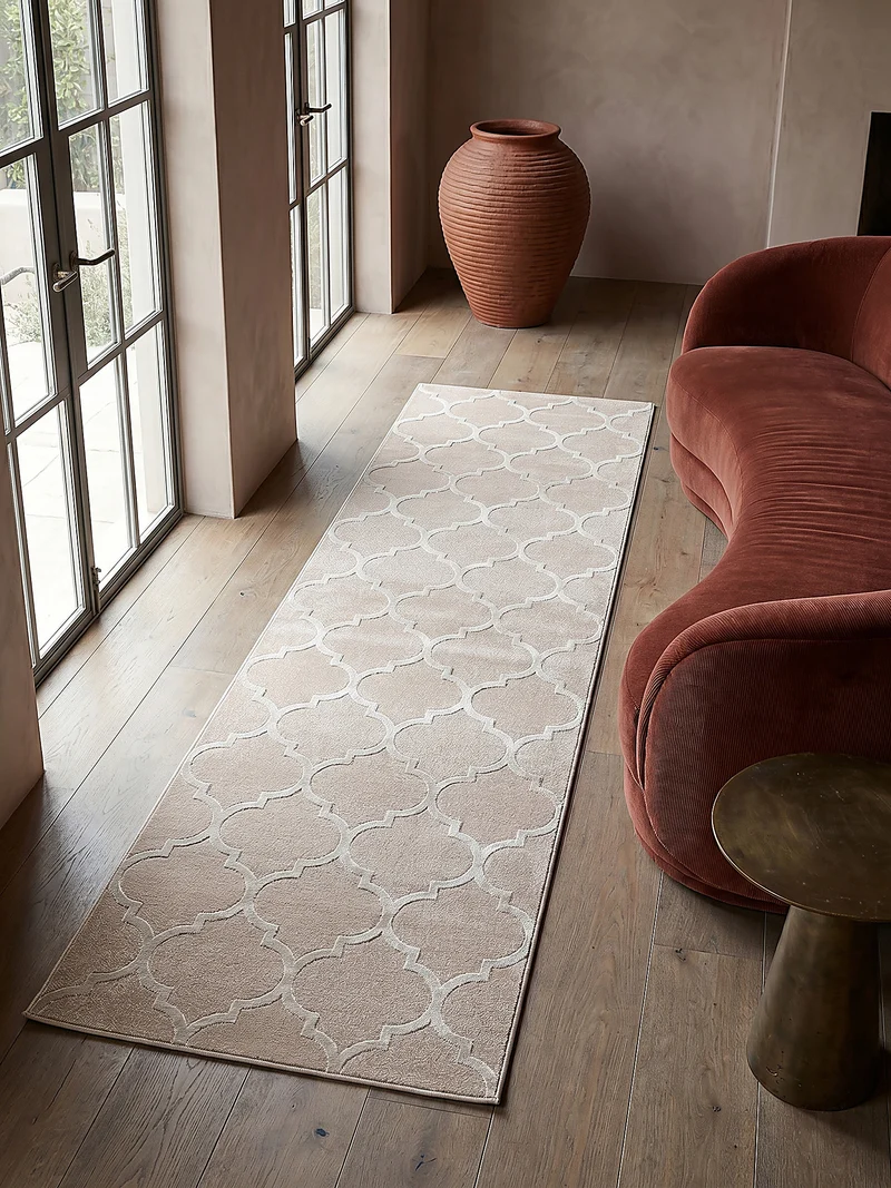 Kurzflor-Teppich Marokko-Ornament - Polyester, 13 mm Gesamthöhe