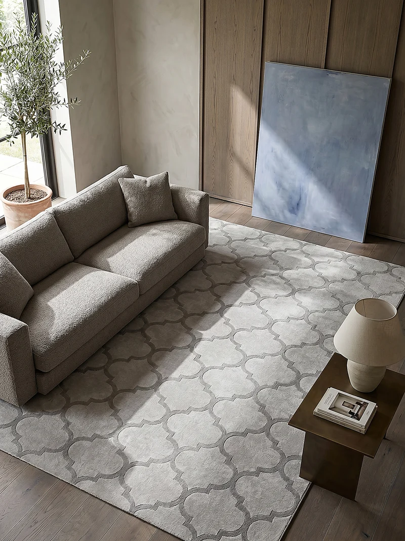 Kurzflor-Teppich Marokko-Ornament - Polyester, 13 mm Gesamthöhe