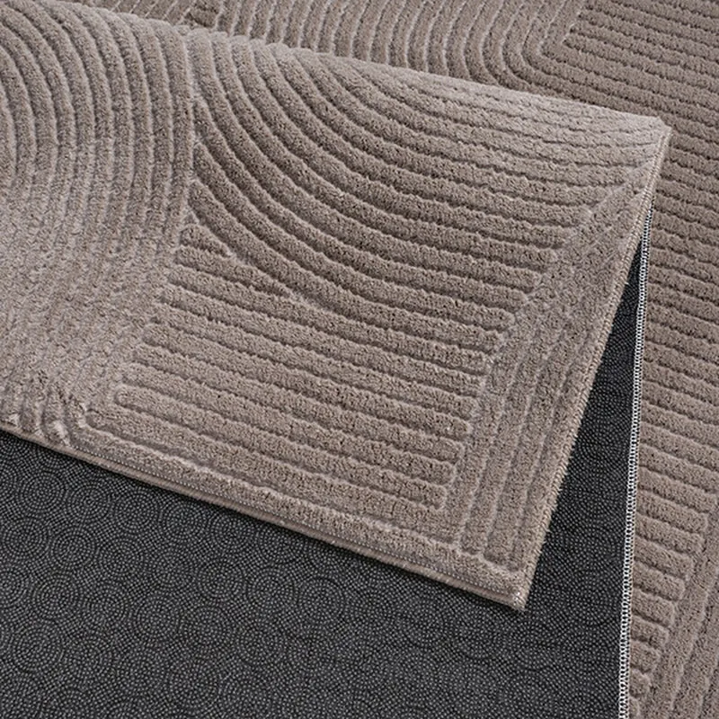 Kurzflor-Teppich 3D-Relief geometrische Bögen - Polypropylen, 9 mm Gesamthöhe