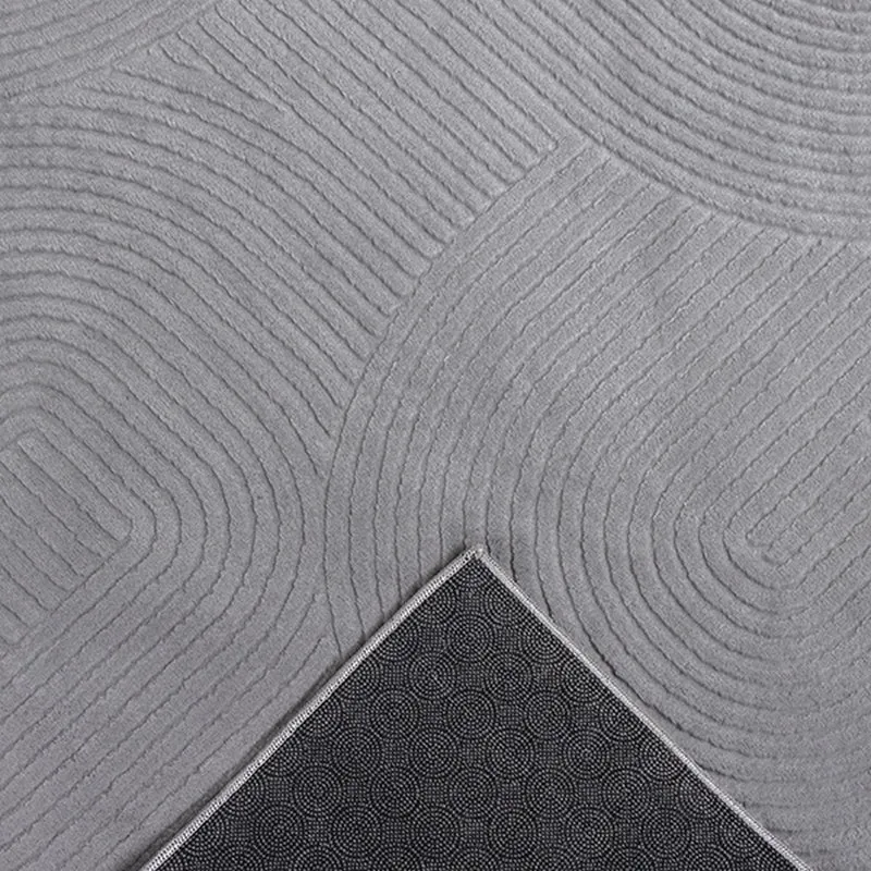 Kurzflor-Teppich 3D-Relief geometrische Bögen - Polypropylen, 9 mm Gesamthöhe
