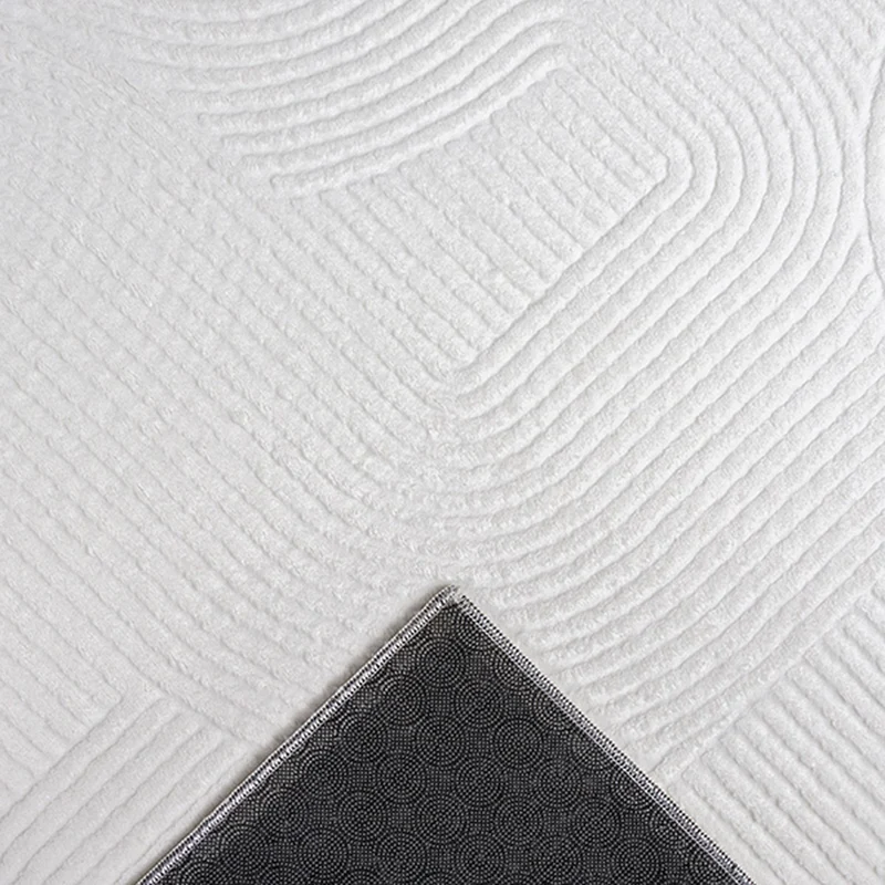 Kurzflor-Teppich 3D-Relief geometrische Bögen - Polypropylen, 9 mm Gesamthöhe