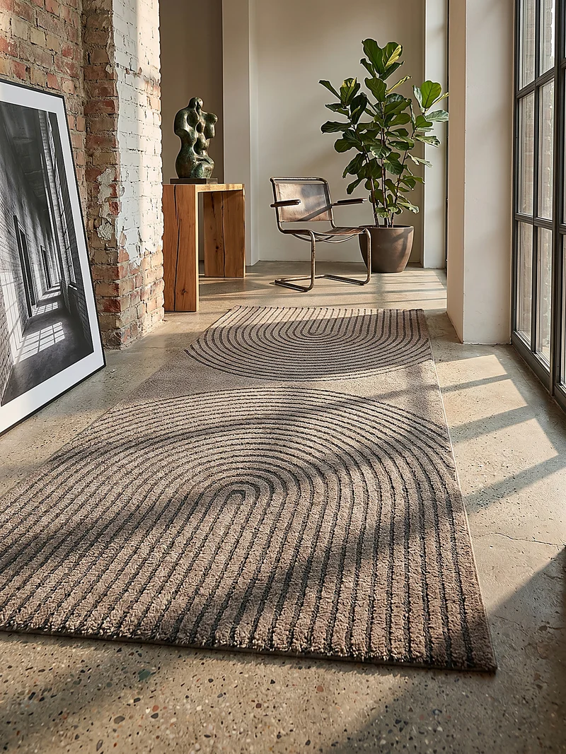 Kurzflor-Teppich 3D-Relief - Polypropylen-Polyester-Mix, 13 mm Gesamthöhe