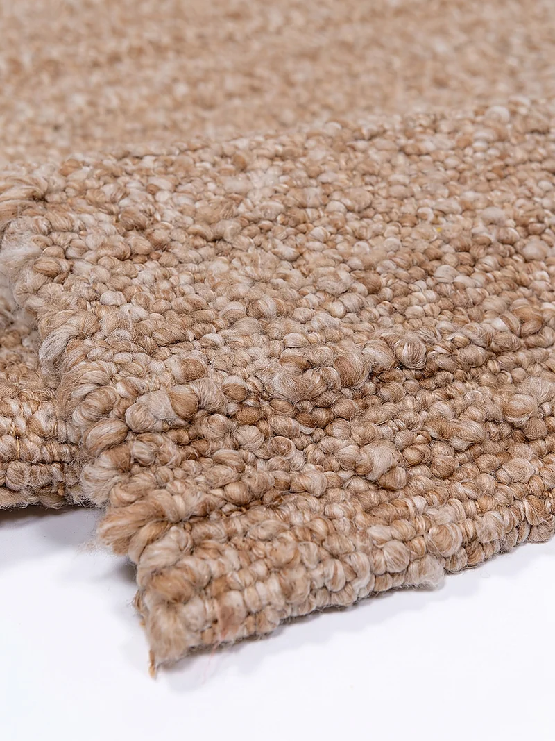 Kurzflor-Teppich Bouclé-Melange · 100 % Polyester · handgewebt, 10 mm Flor