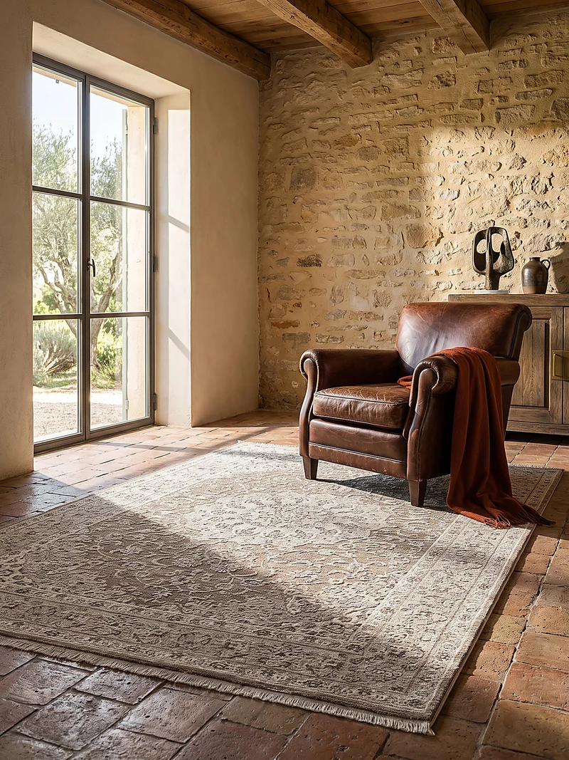 Kurzflor-Teppich Distressed Marmoroptik - Polypropylen-Polyester-Mix, 8 mm Gesamthöhe