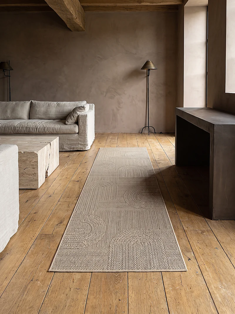 Flachgewebe-Teppich Bouclé-Flechtoptik - Polypropylen, 4 mm Gesamthöhe