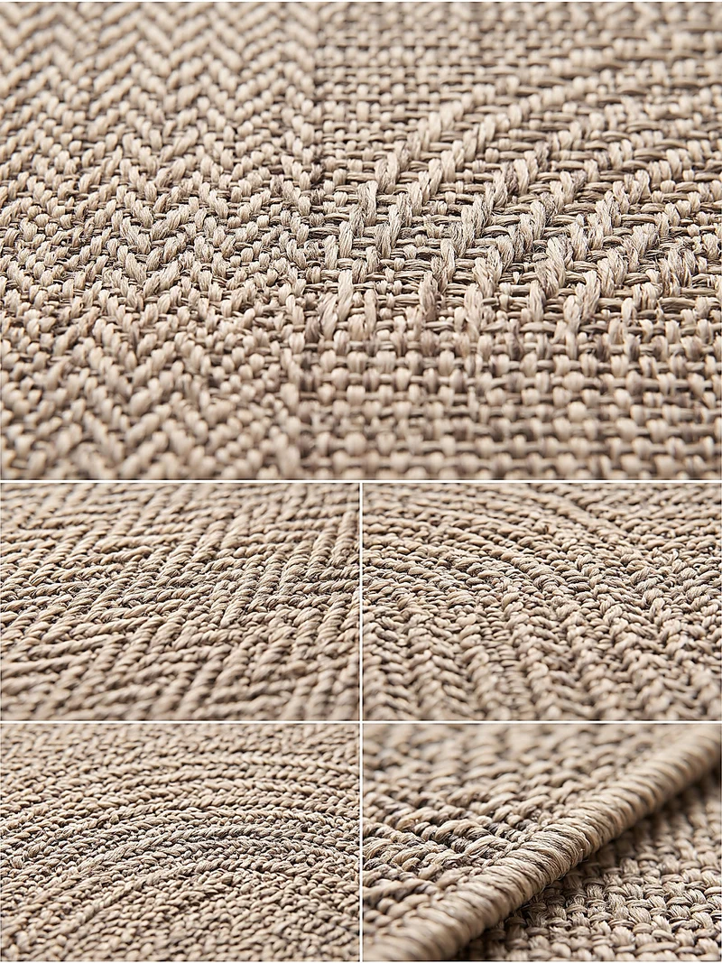 Flachgewebe-Teppich Bouclé-Flechtoptik - Polypropylen, 4 mm Gesamthöhe