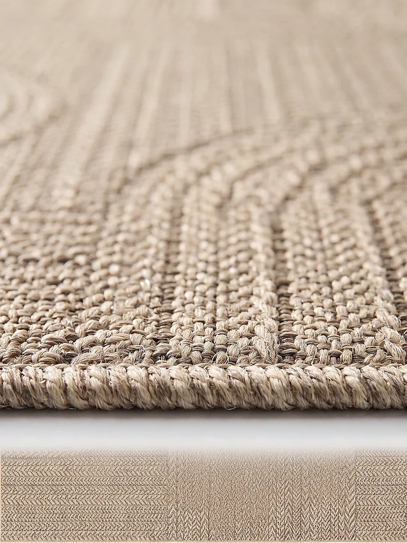 Flachgewebe-Teppich Bouclé-Flechtoptik - Polypropylen, 4 mm Gesamthöhe