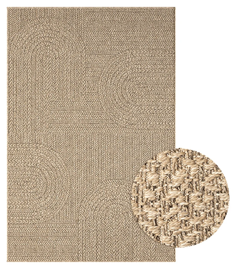 Flachgewebe-Teppich Bouclé-Flechtoptik - Polypropylen, 4 mm Gesamthöhe