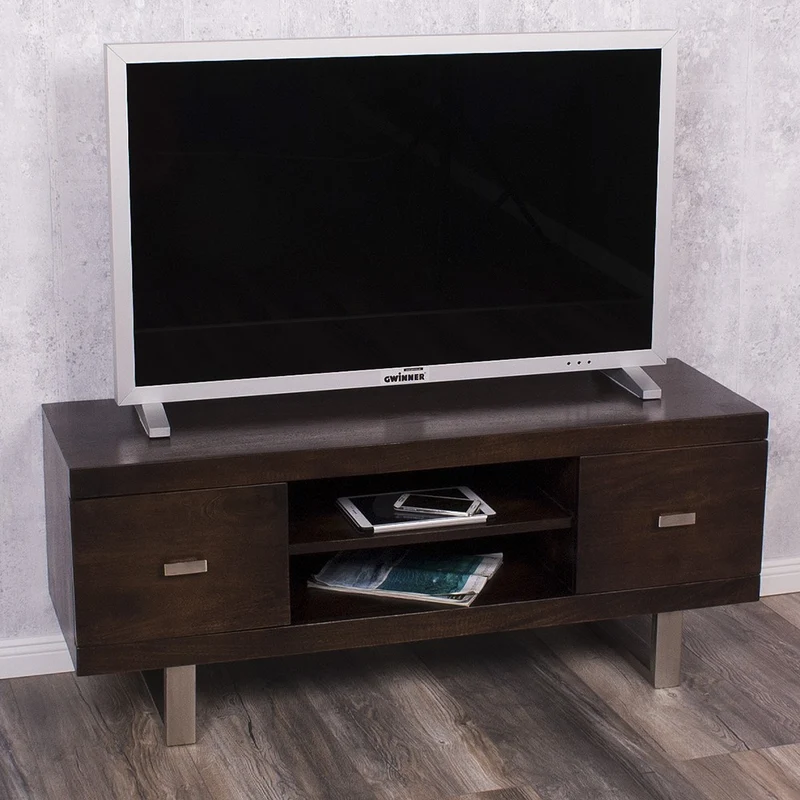 TV-Board LAYA Walnut Mangoholz massiv 120cm Wohnzimmer Lowboard