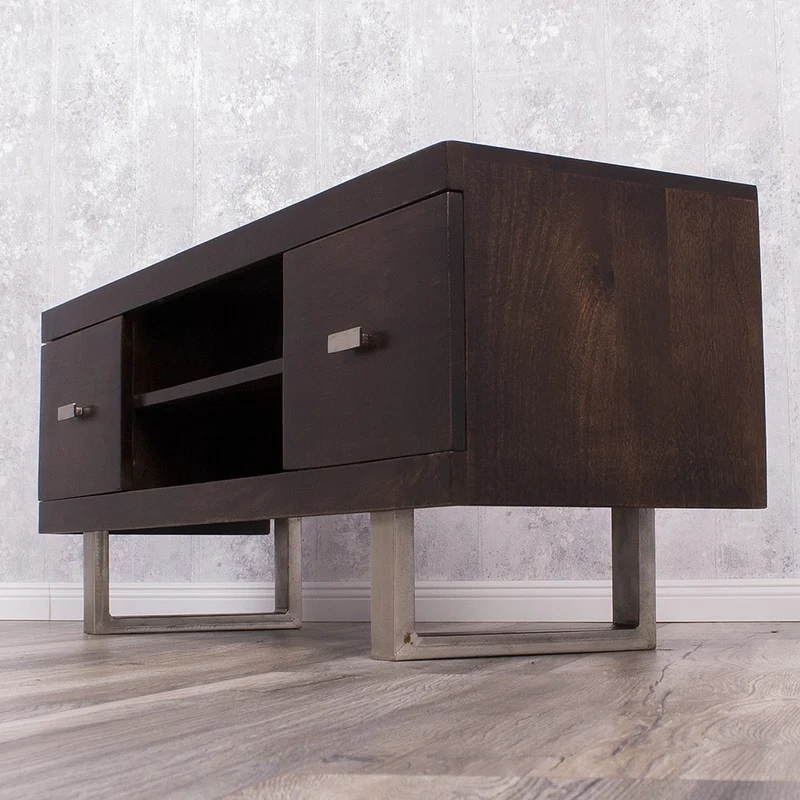 TV-Board LAYA Walnut Mangoholz massiv 120cm Wohnzimmer Lowboard