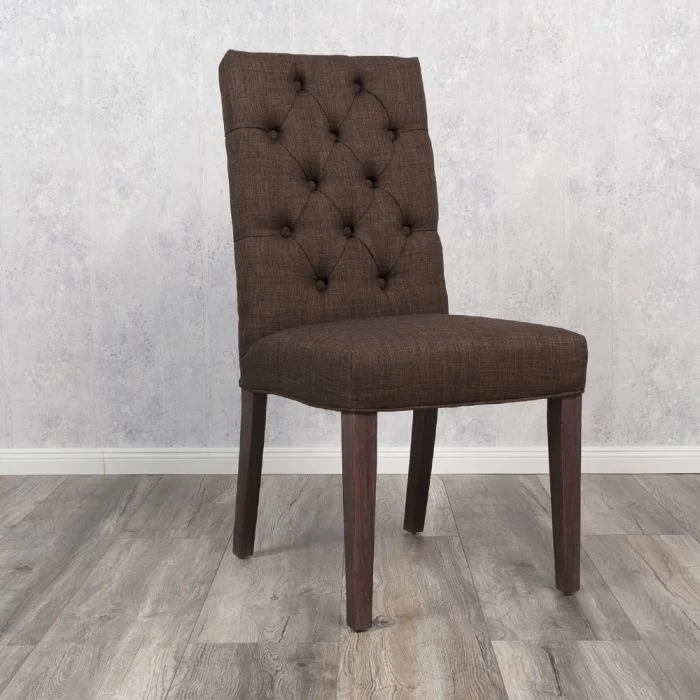 Stuhl PARIS Leinenbezug Brown