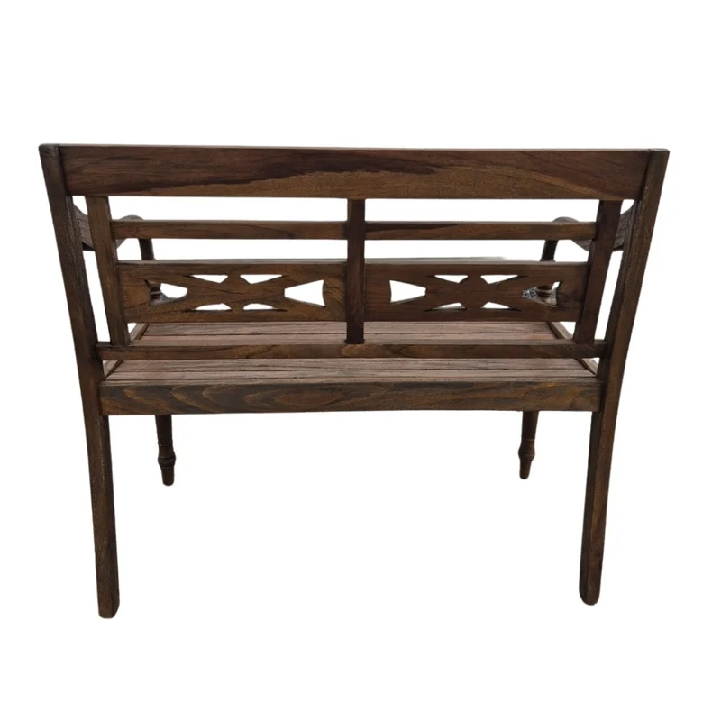 Massive Teakholz Sitzbank CHRISTOS 100cm brown Outdoor Gartenbank