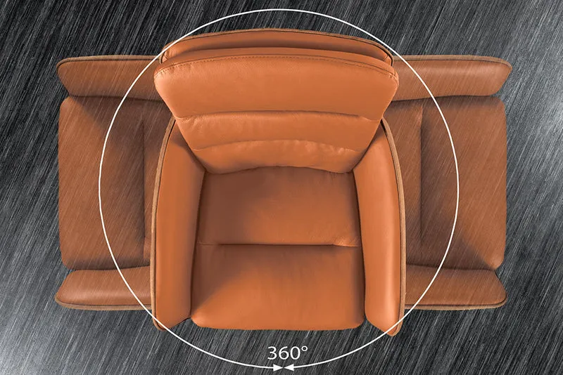 Echtleder Barstuhl CHARLES cognac höhenverstellbar drehbar Armlehnen