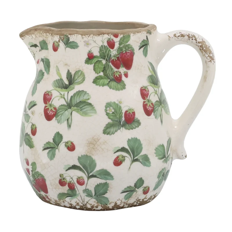 Chic Antique Fraises Kanne mit Erdbeeren