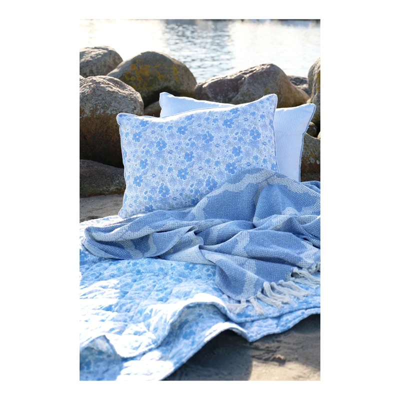 Chic Antique Aix Kissebezug mit Maritimen Streifenmuster sky blue
