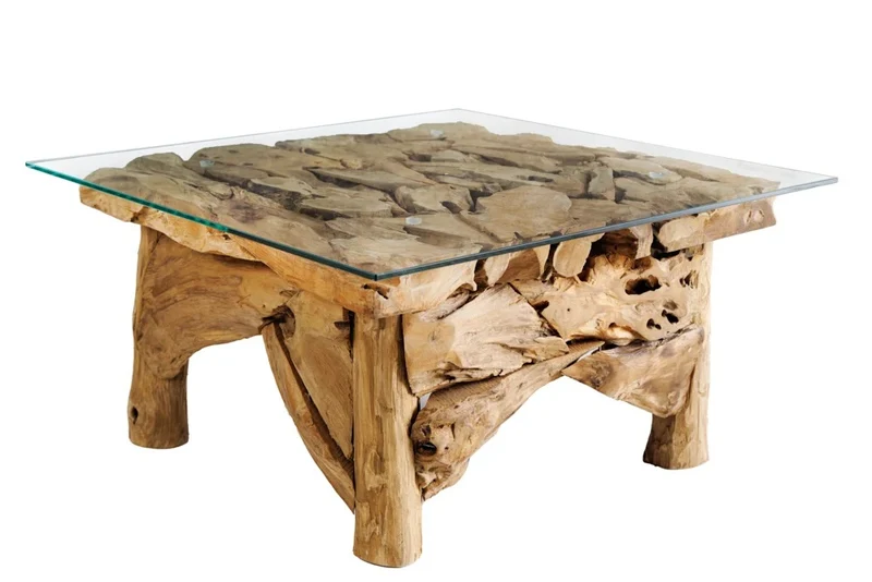 Handgefertigter Teak Couchtisch SEASIDE 60x60cm Unikat