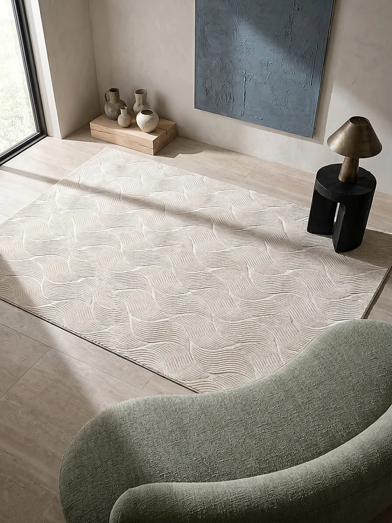 Kurzflor-Teppich 3D-Relief mit geschwungenen - Polypropylen, 9 mm Gesamthöhe