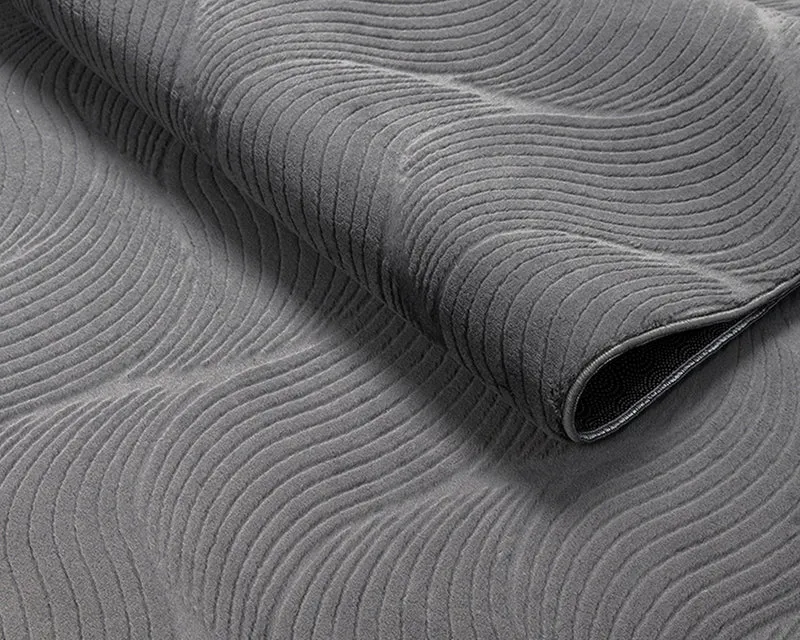 Kurzflor-Teppich 3D-Relief mit geschwungenen - Polypropylen, 9 mm Gesamthöhe