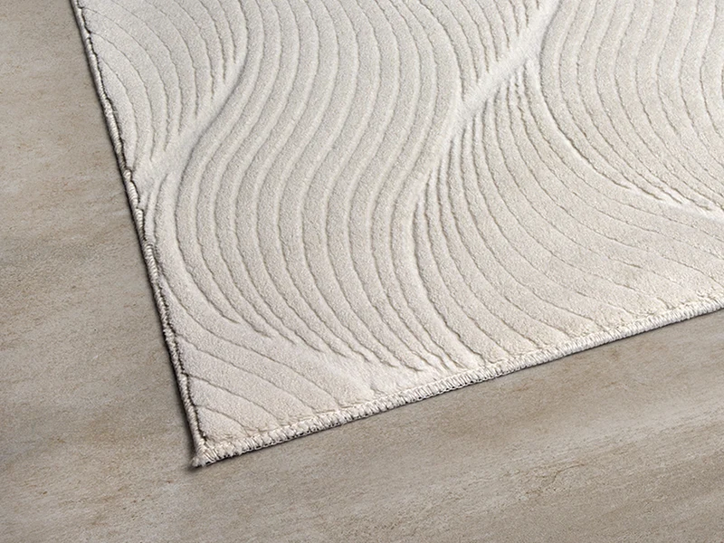 Kurzflor-Teppich 3D-Relief mit geschwungenen - Polypropylen, 9 mm Gesamthöhe