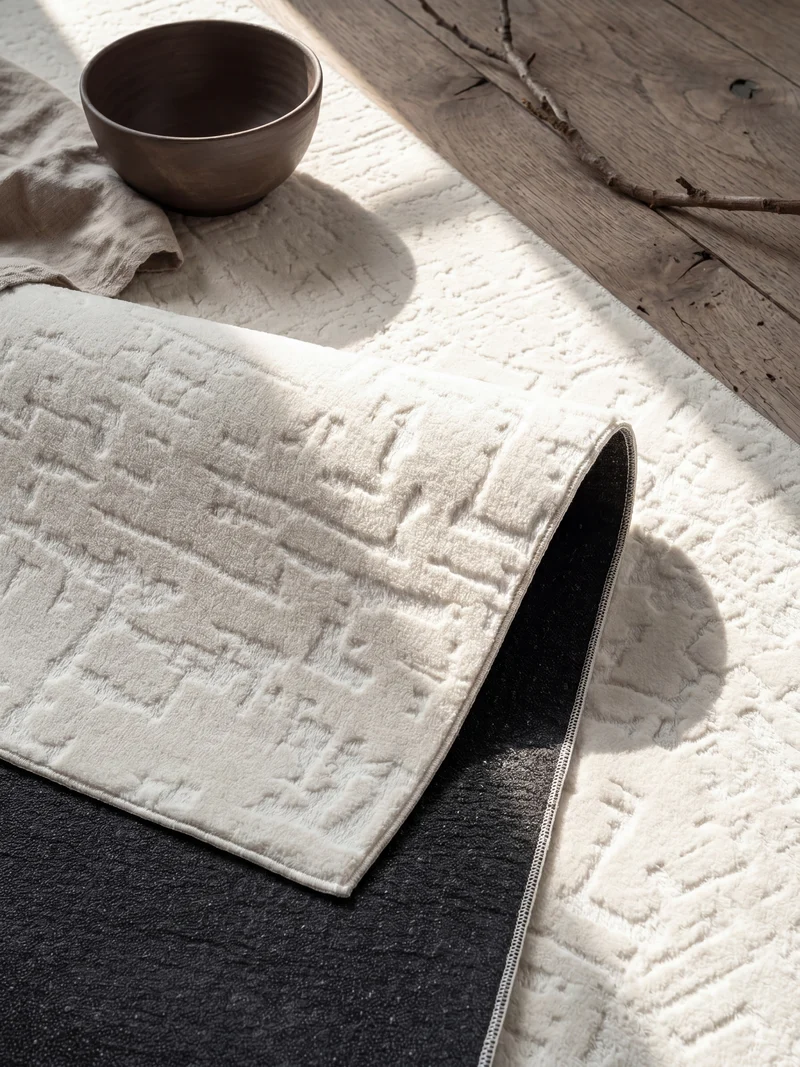 Kurzflor-Teppich Subtile distressed Textur - Polypropylen, 9 mm Gesamthöhe