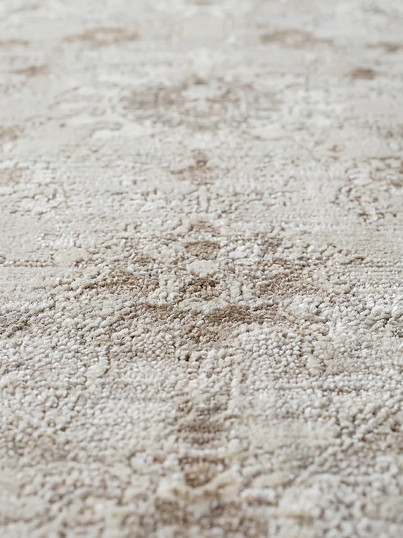 Kurzflor-Teppich Persisch-floraler Allover - Polypropylen-Polyester-Mix, 8 mm Gesamthöhe