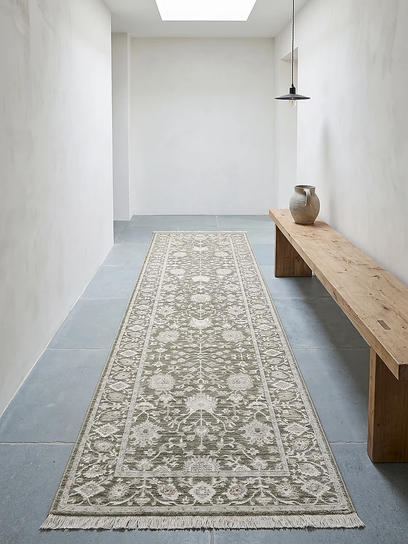 Kurzflor-Teppich Persisch-floraler Allover - Polypropylen-Polyester-Mix, 8 mm Gesamthöhe