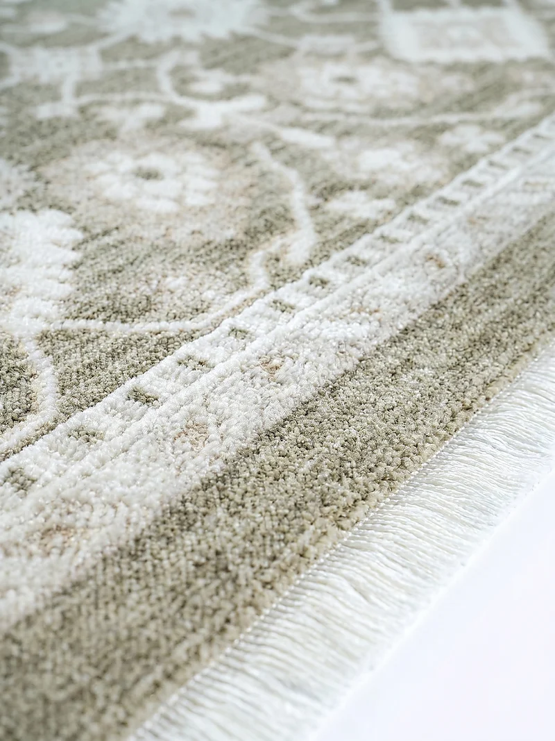 Kurzflor-Teppich Persisch-floraler Allover - Polypropylen-Polyester-Mix, 8 mm Gesamthöhe