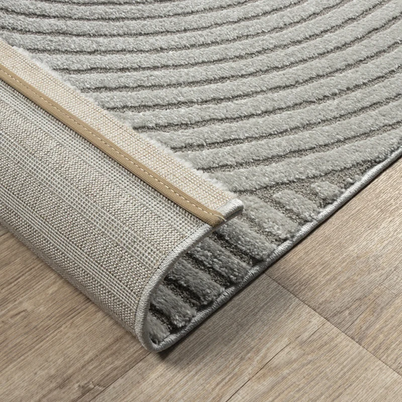 Kurzflor-Teppich 3D-Relief Zen-Halbkreise - Polypropylen-Polyester-Mix, 15 mm Gesamthöhe