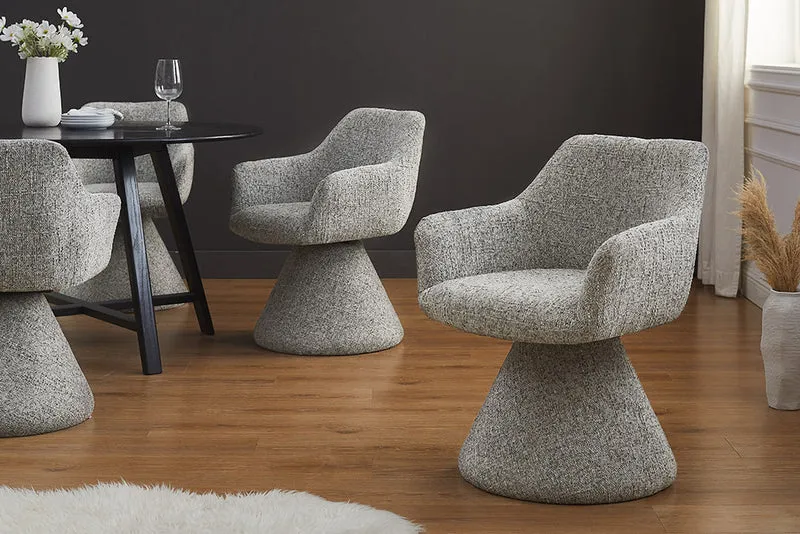 Komfortstuhl mit Drehfunktion BIENTO grau Chenille 180° Auto-Return