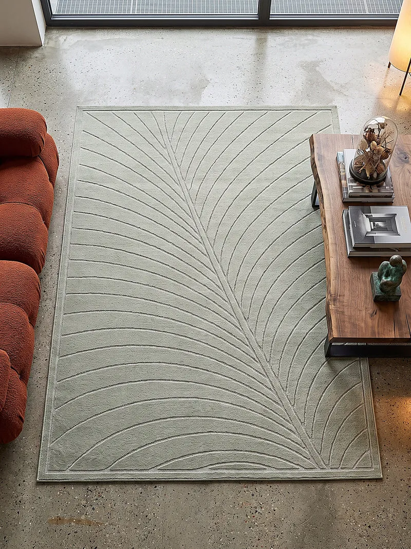 Kurzflor-Teppich mit Blattmuster – Schwer & Windstabil | 1.450 g/m² wetterfest