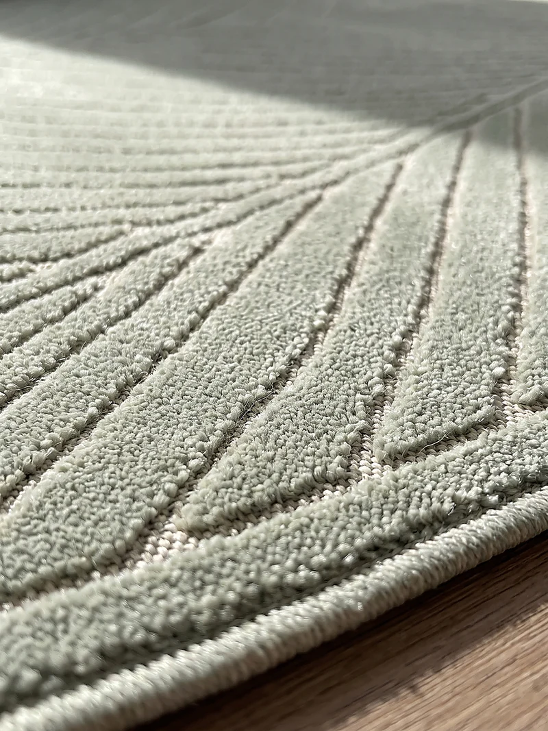 Kurzflor-Teppich mit Blattmuster – Schwer & Windstabil | 1.450 g/m² wetterfest