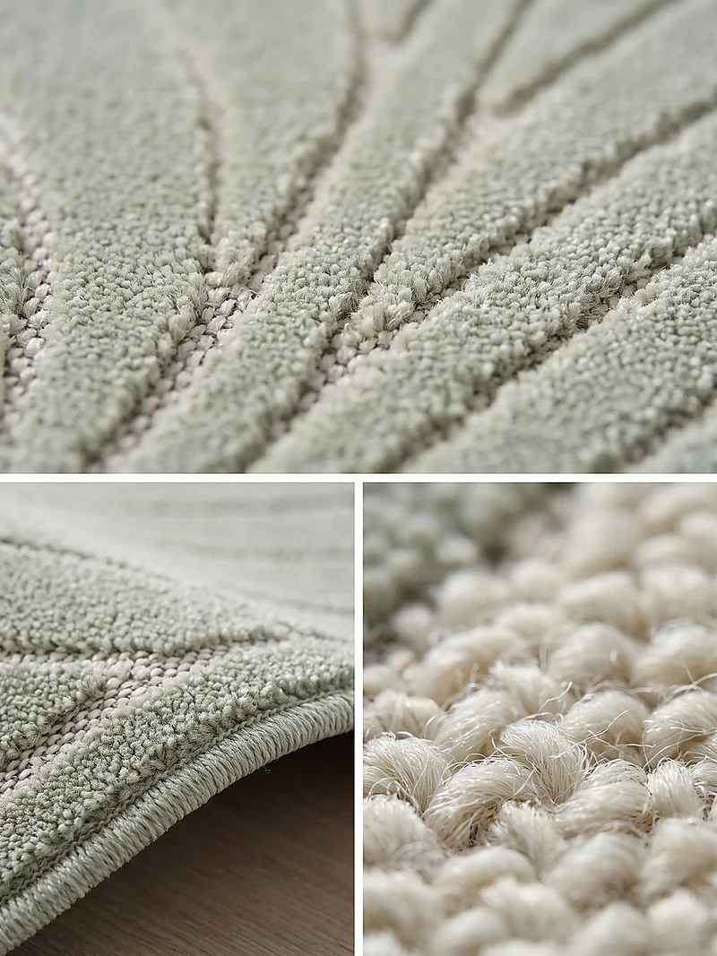 Kurzflor-Teppich mit Blattmuster – Schwer & Windstabil | 1.450 g/m² wetterfest