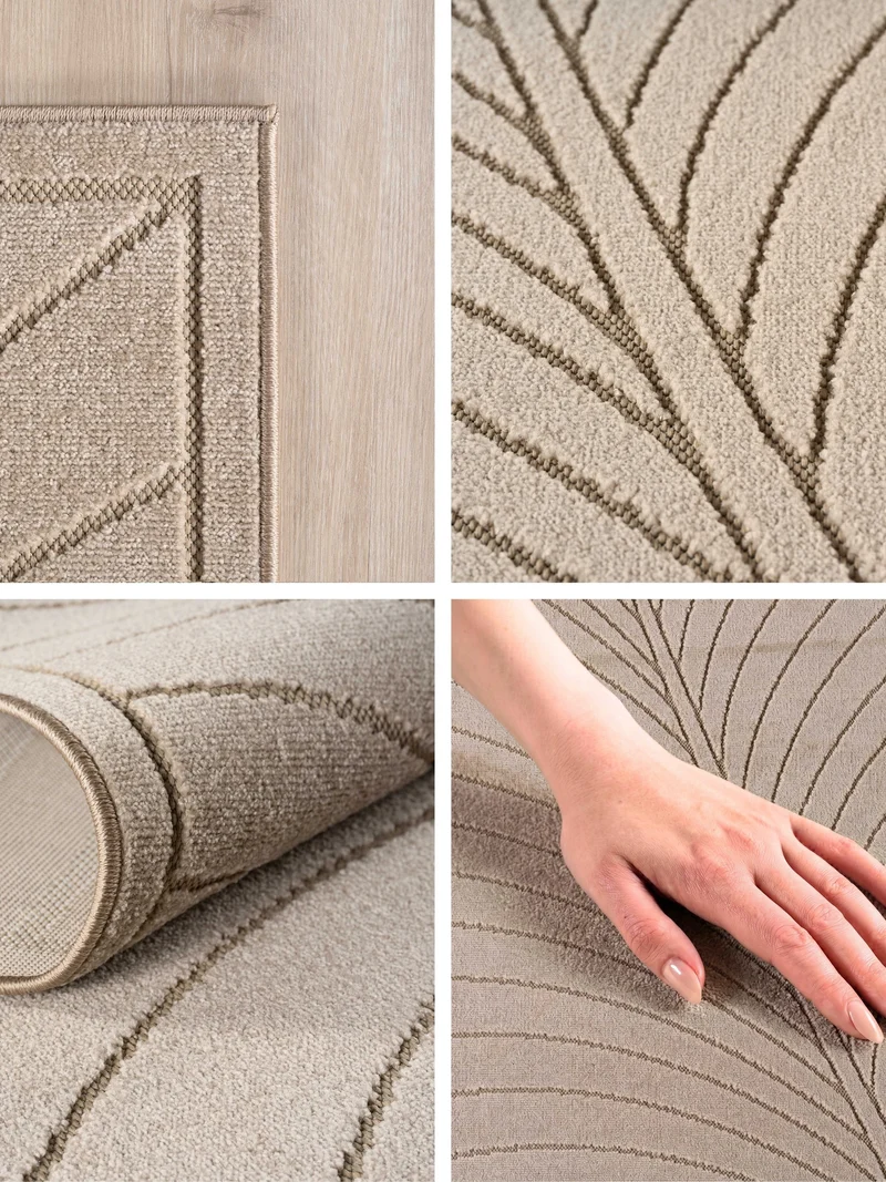 Kurzflor-Teppich mit Blattmuster – Schwer & Windstabil | 1.450 g/m² wetterfest