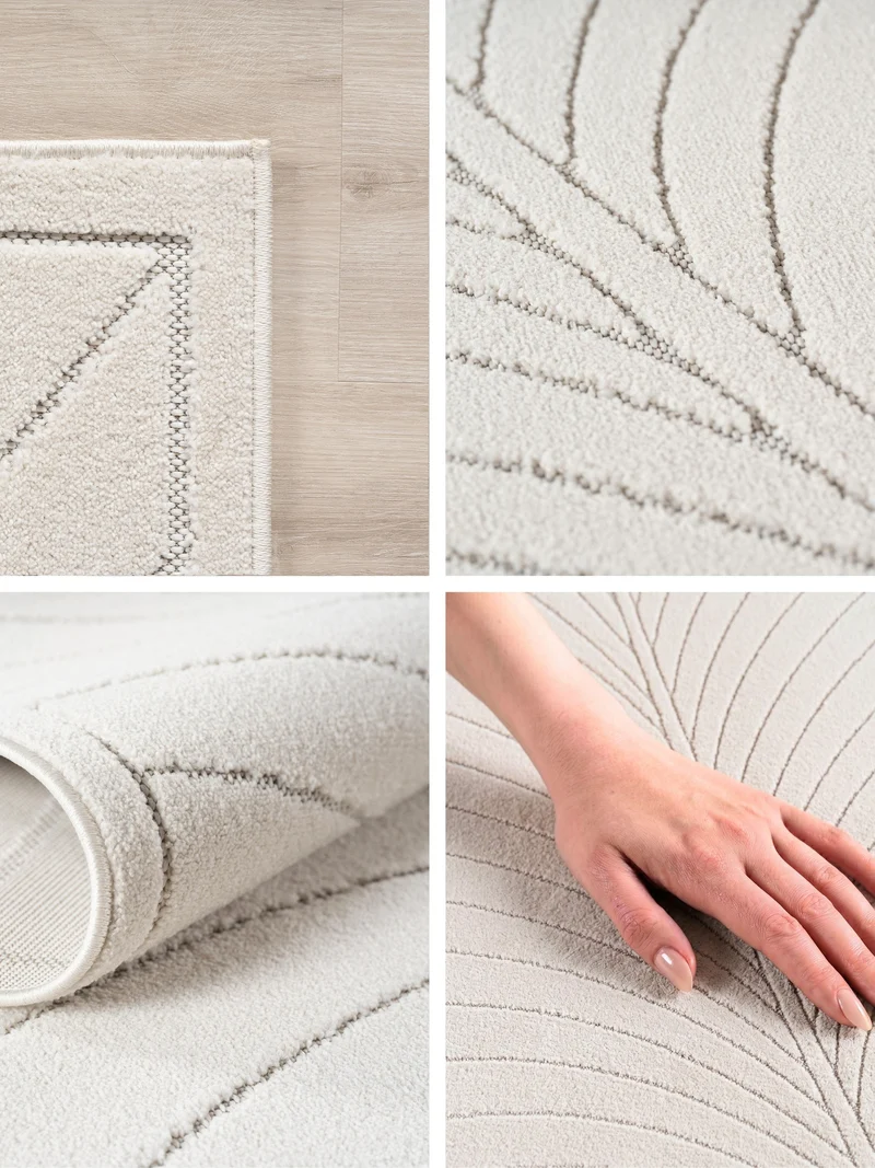 Kurzflor-Teppich mit Blattmuster – Schwer & Windstabil | 1.450 g/m² wetterfest