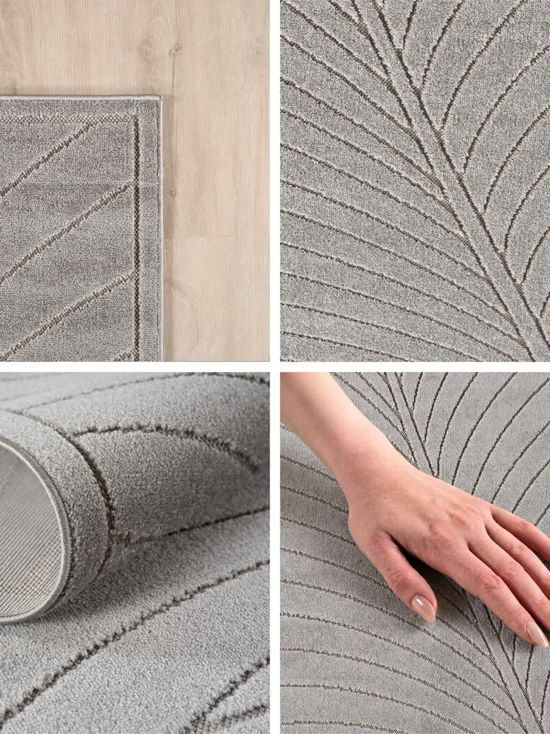 Kurzflor-Teppich mit Blattmuster – Schwer & Windstabil | 1.450 g/m² wetterfest