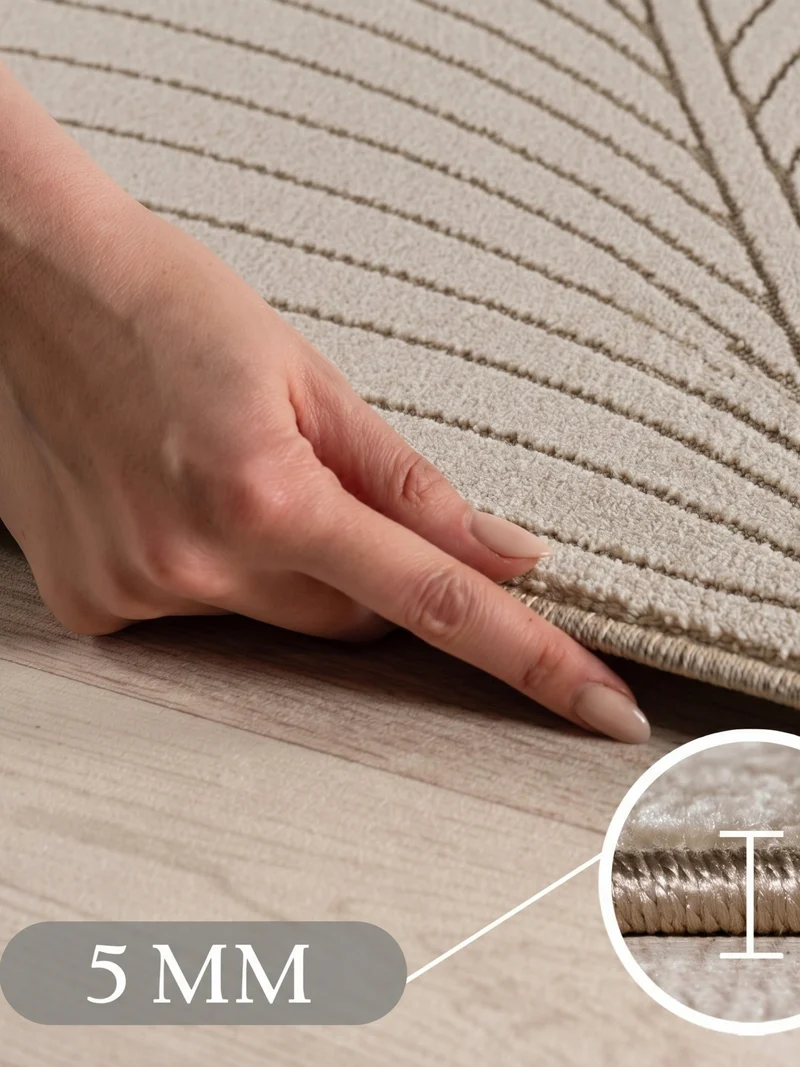 Kurzflor-Teppich mit Blattmuster – Schwer & Windstabil | 1.450 g/m² wetterfest