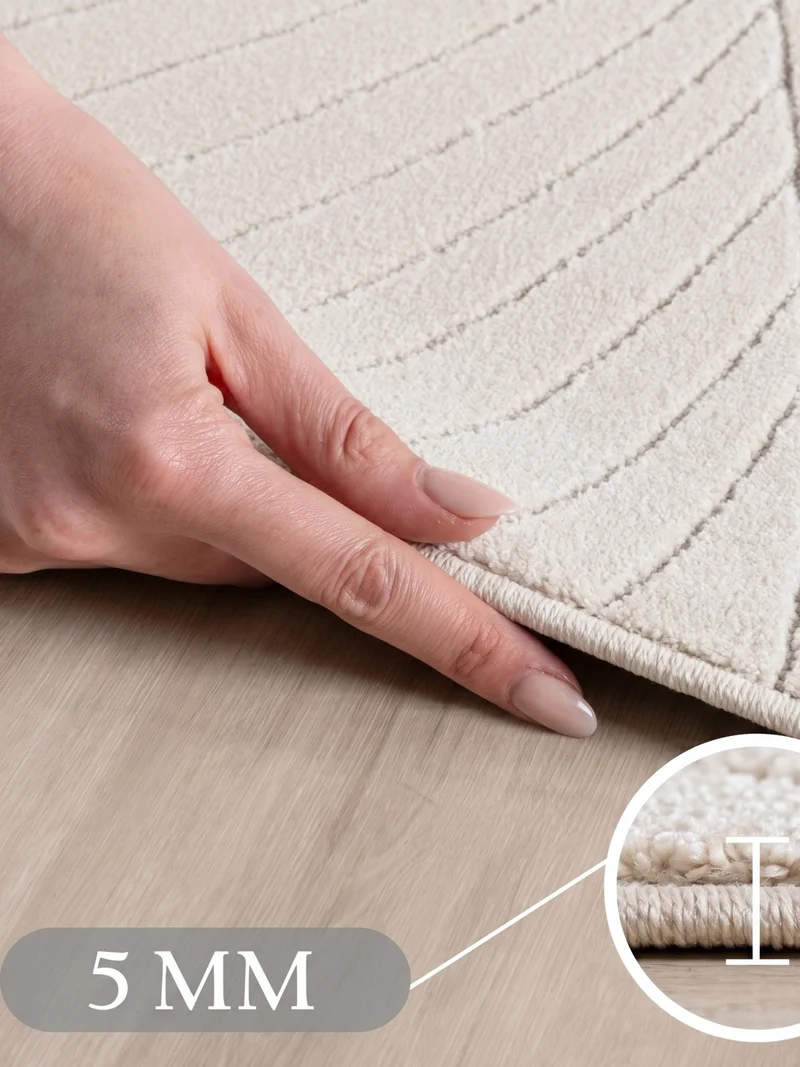 Kurzflor-Teppich mit Blattmuster – Schwer & Windstabil | 1.450 g/m² wetterfest