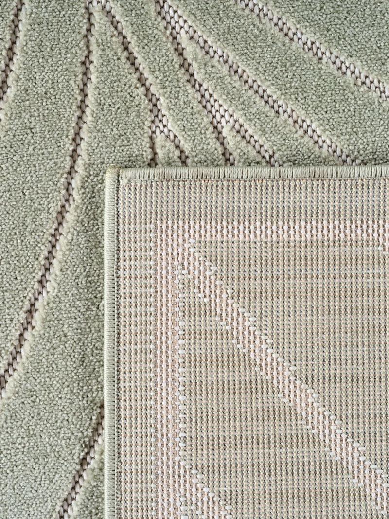 Kurzflor-Teppich mit Blattmuster – Schwer & Windstabil | 1.450 g/m² wetterfest