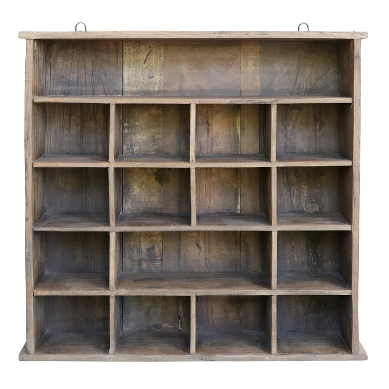 Chic Antique Grimaud Regal mit 18 Fächern aus Recyclingholz Natur