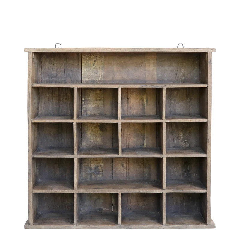 Chic Antique Grimaud Regal mit 18 Fächern aus Recyclingholz Natur