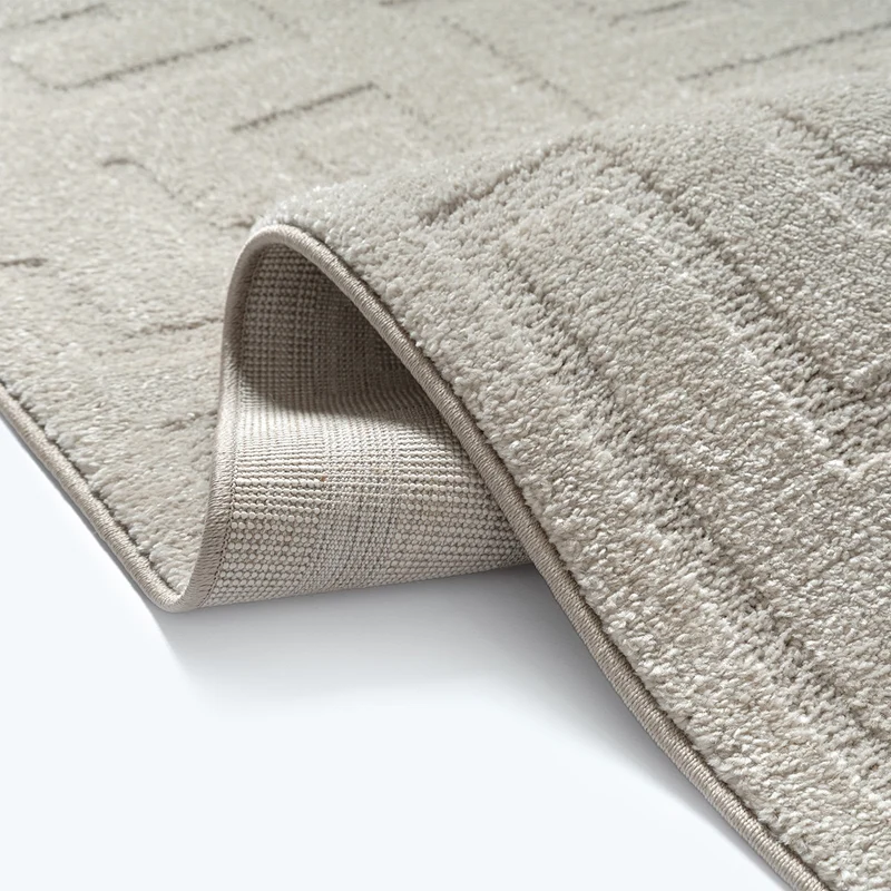 Kurzflor-Teppich Labyrinth-Linien - Polypropylen-Polyester-Mix, 13 mm Gesamthöhe