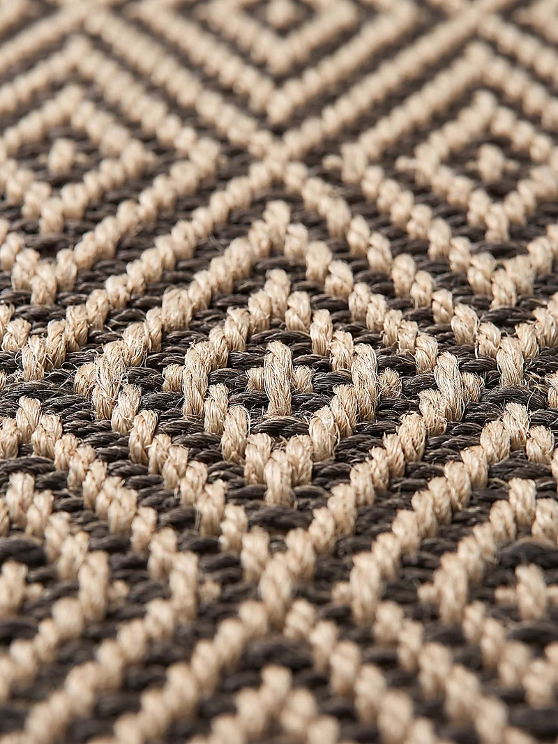 Flachgewebe-Teppich Mikro-Rauten-Diamant-Karo - Polypropylen, 4 mm Gesamthöhe
